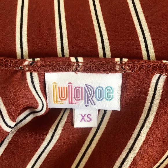 LULAROE STRIPED JOY CARDIGAN VEST SIZE XS - Picture 6 of 10